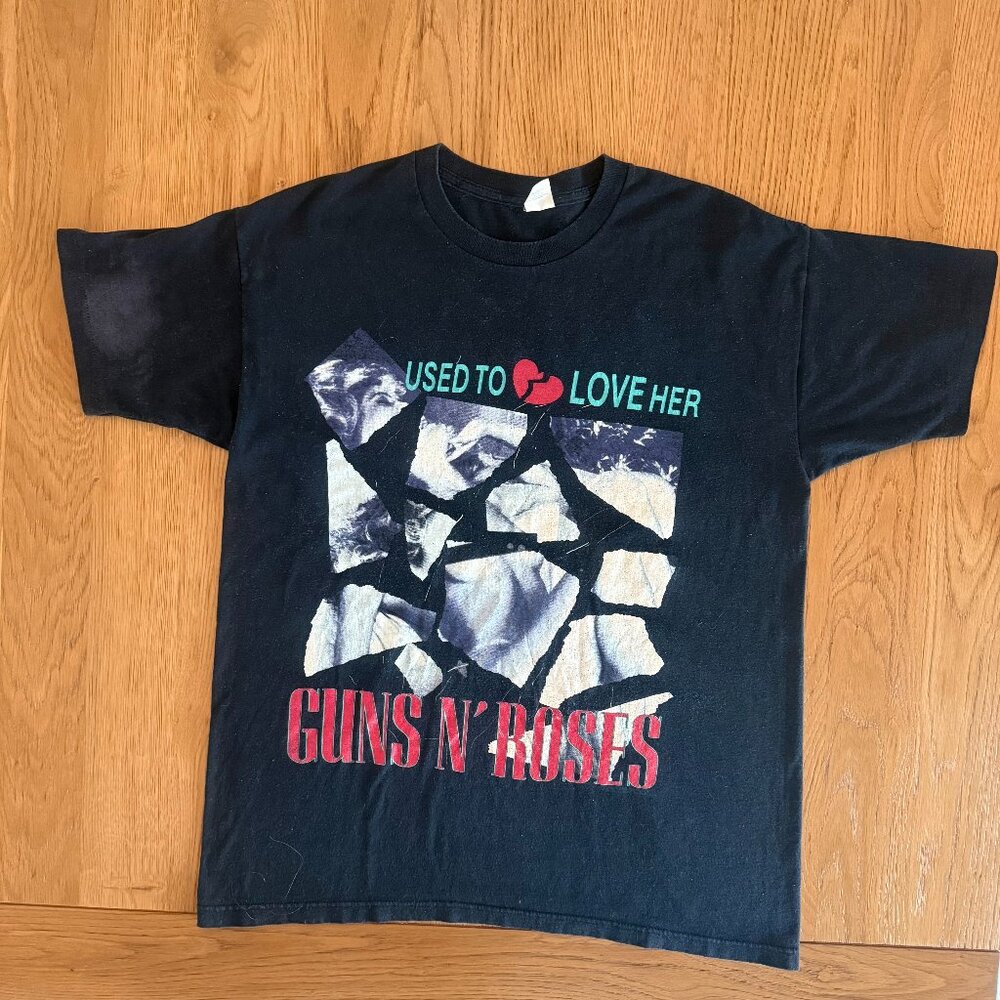 1989 Guns N Roses "Used To Love Her" Vintage Tour Band Rock Tee Shirt 80s Size L